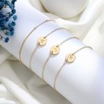 MONOZO Gold Initial Bracelets for Women Girls, Dainty 14K Gold Filled Layered Beaded Letter Initial Bracelet Personalized 26 Alphabet Disc Monogram Charm Bracelet Jewelry Gifts for Girls - Image 6